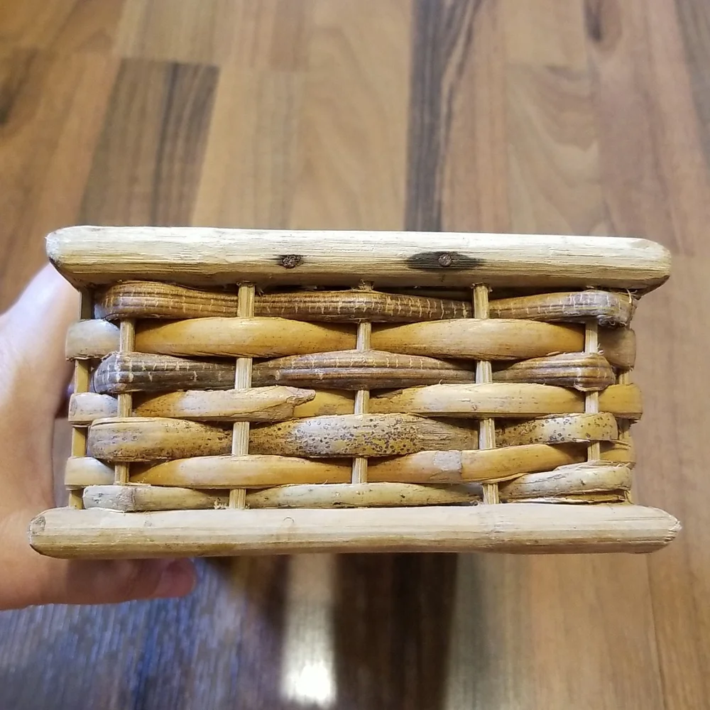 Bamboo Rattan Tissue Box Cover